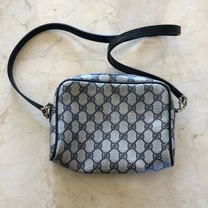 Gucci Vinyl Leather Gray Crossbody With Dustbag
